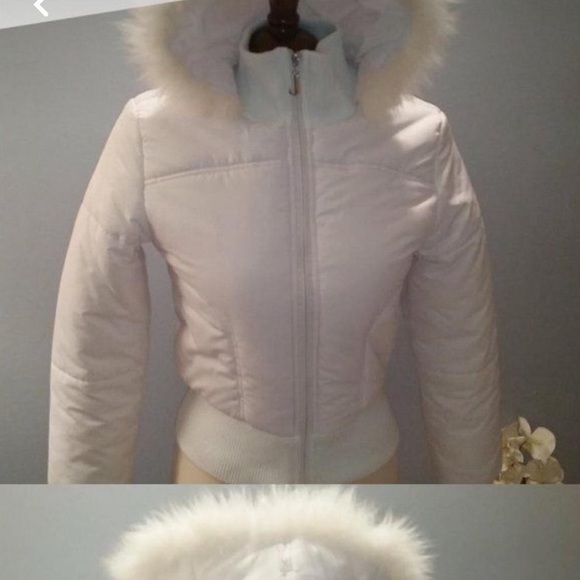 ISO DO NOT BUY- white bebe and juicy couture bomber jacket - Picture 2 of 2
